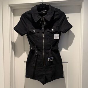 Parisian Works Black Short Sleeve Romper
